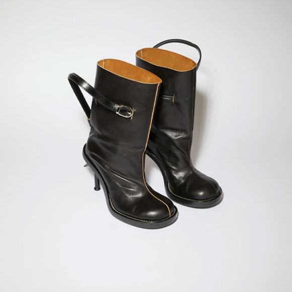 Acne Studios Buckled Leather Ankle Boots - Size 36 - Picture 1 of 12